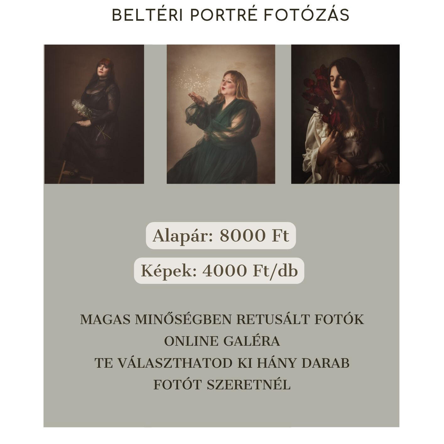 Beltéri portré fotózás